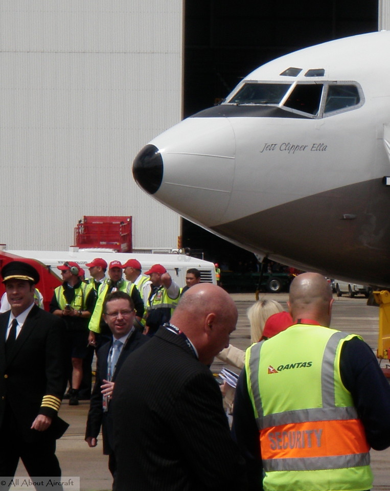 John Travolta and QANTAS CEO Alan Joyce