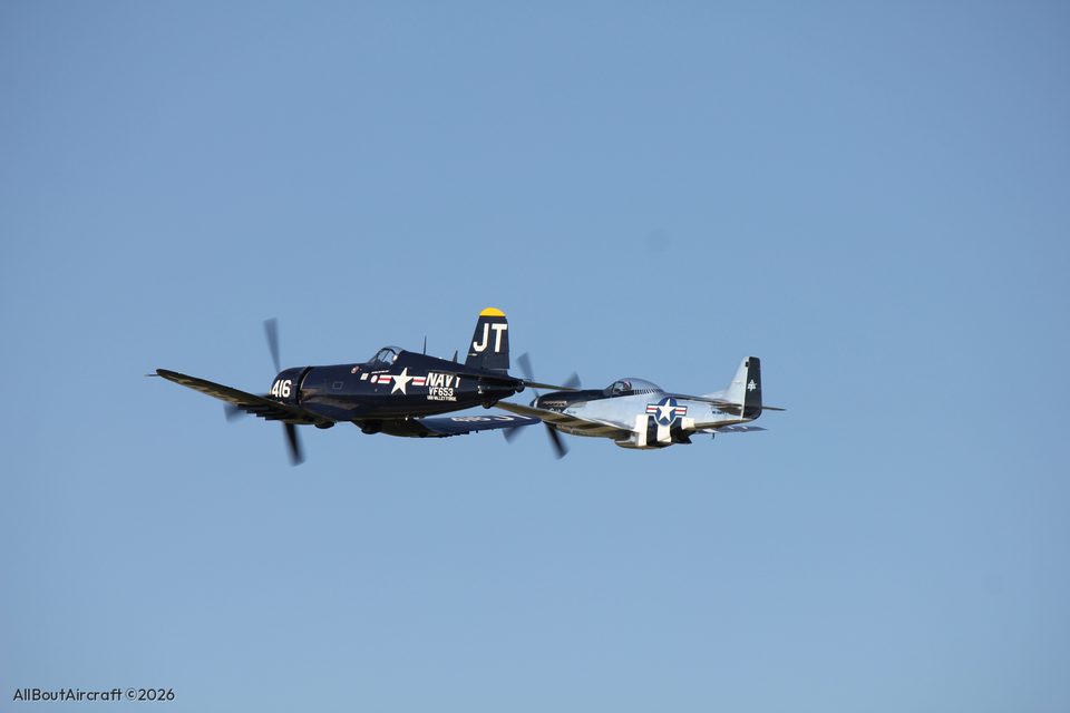 F4U Corsair and a P-51 Mustang