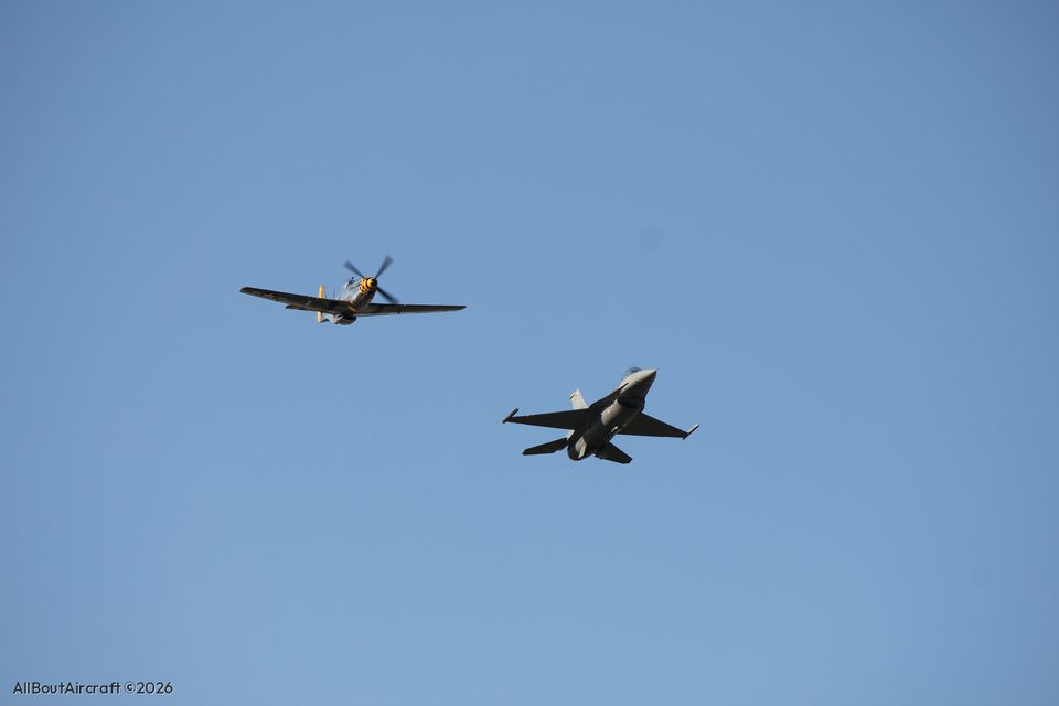 P-51 Mustang and an F-16
