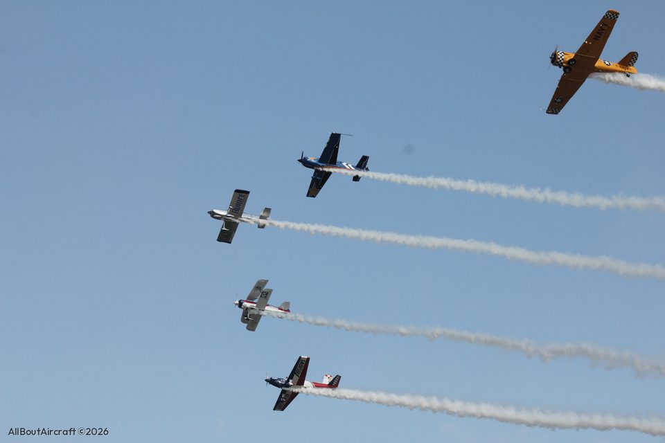T-6 Texans with smoke