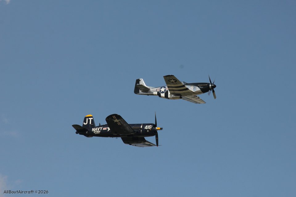 F4U Corsair and a P-51 Mustang