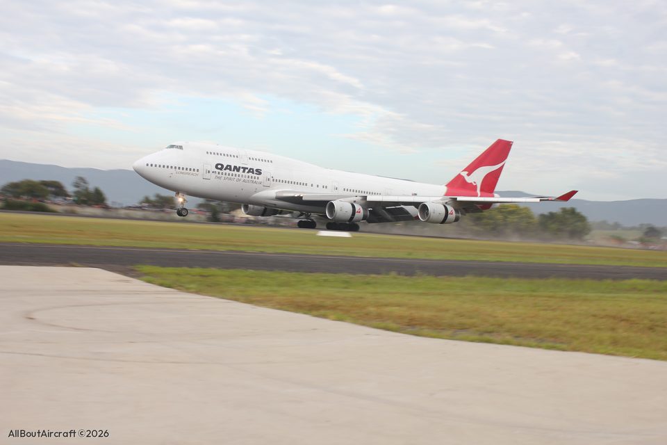 Nose coming down after touchdown