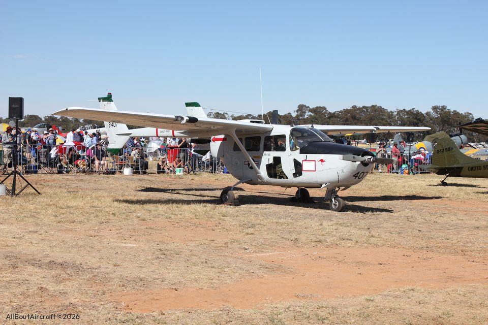 Cessna O-2A Skymaster, ex USAF 67-21407, beside Bird Dog 0-12898